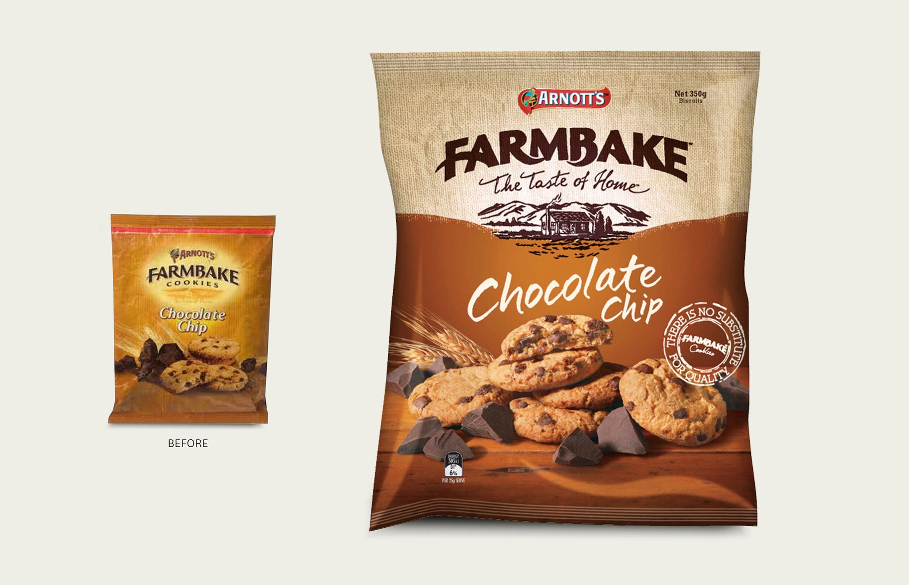 FarmBake before and after Packaging