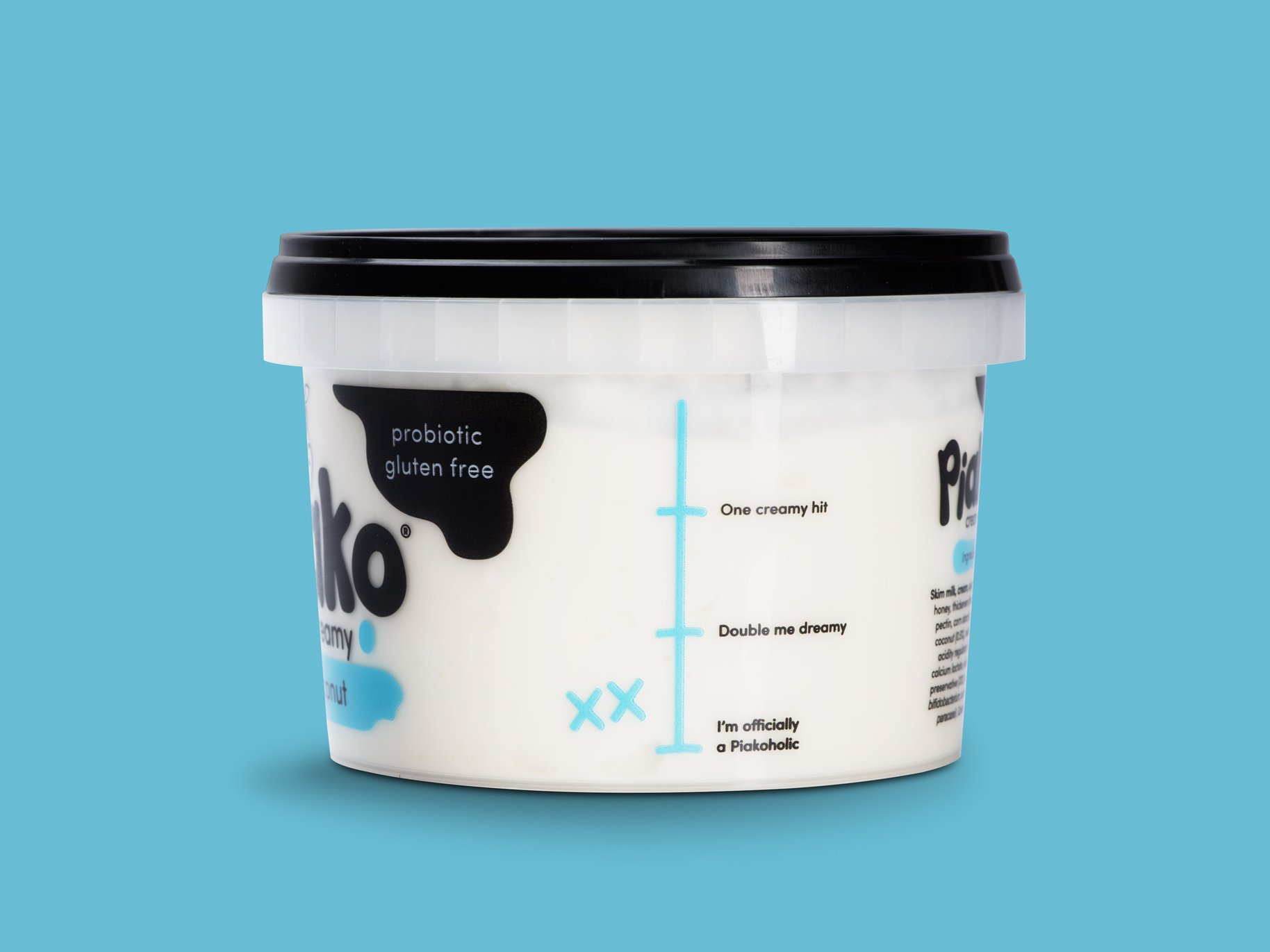 Piako Creamy yoghurt packaging details scale