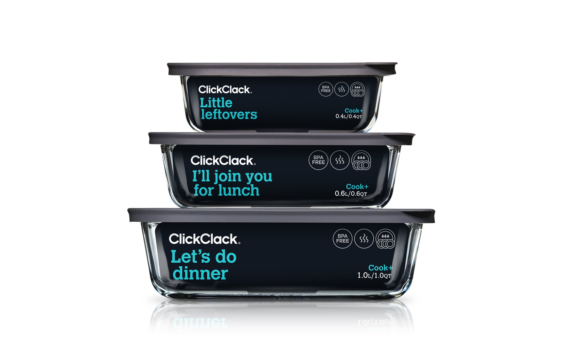Click Clack Cook+ Range Packaging