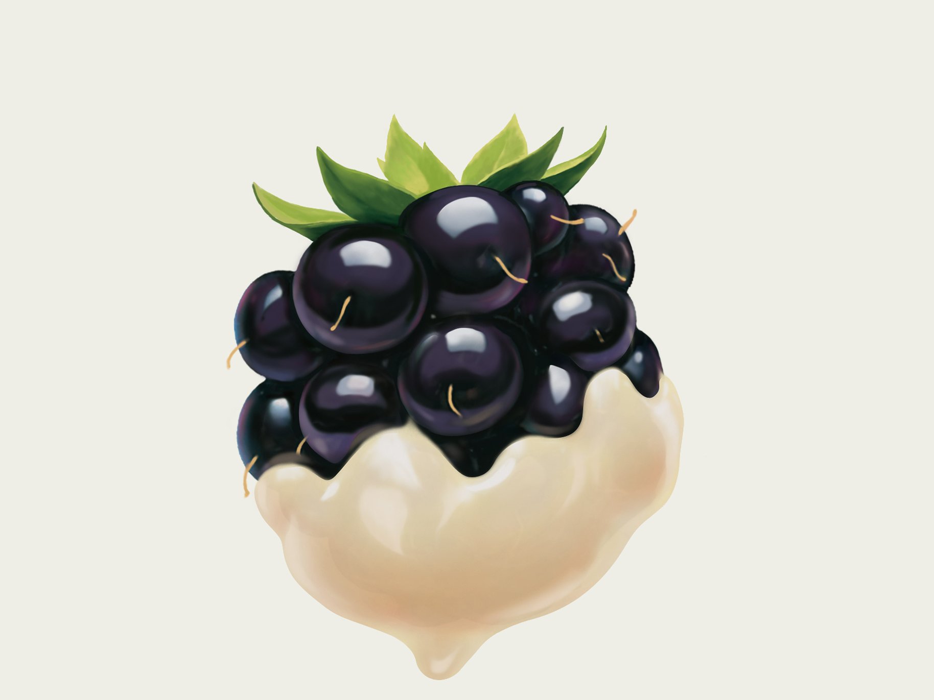 Fresh 'n Fruity Blackberry Cream Illustration Design 