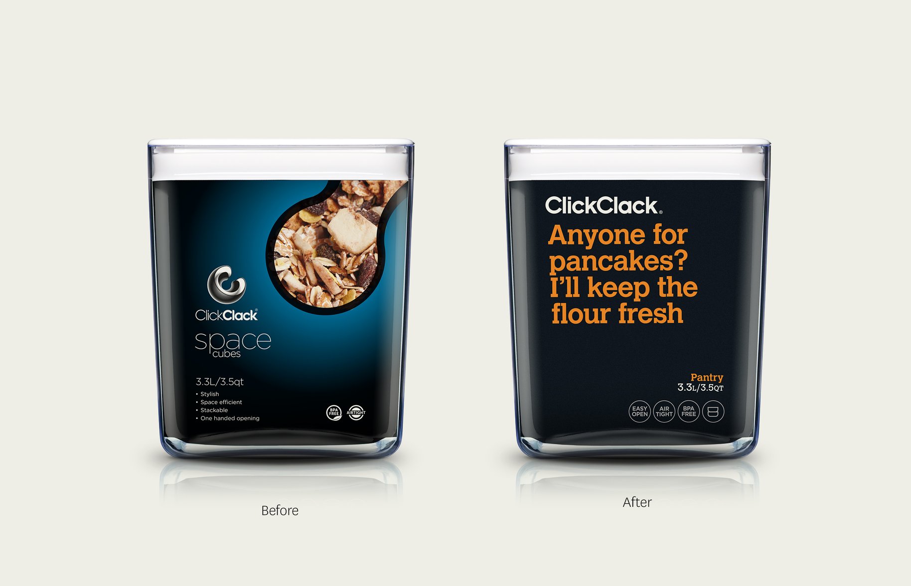 Click Clack Before & After Comparison