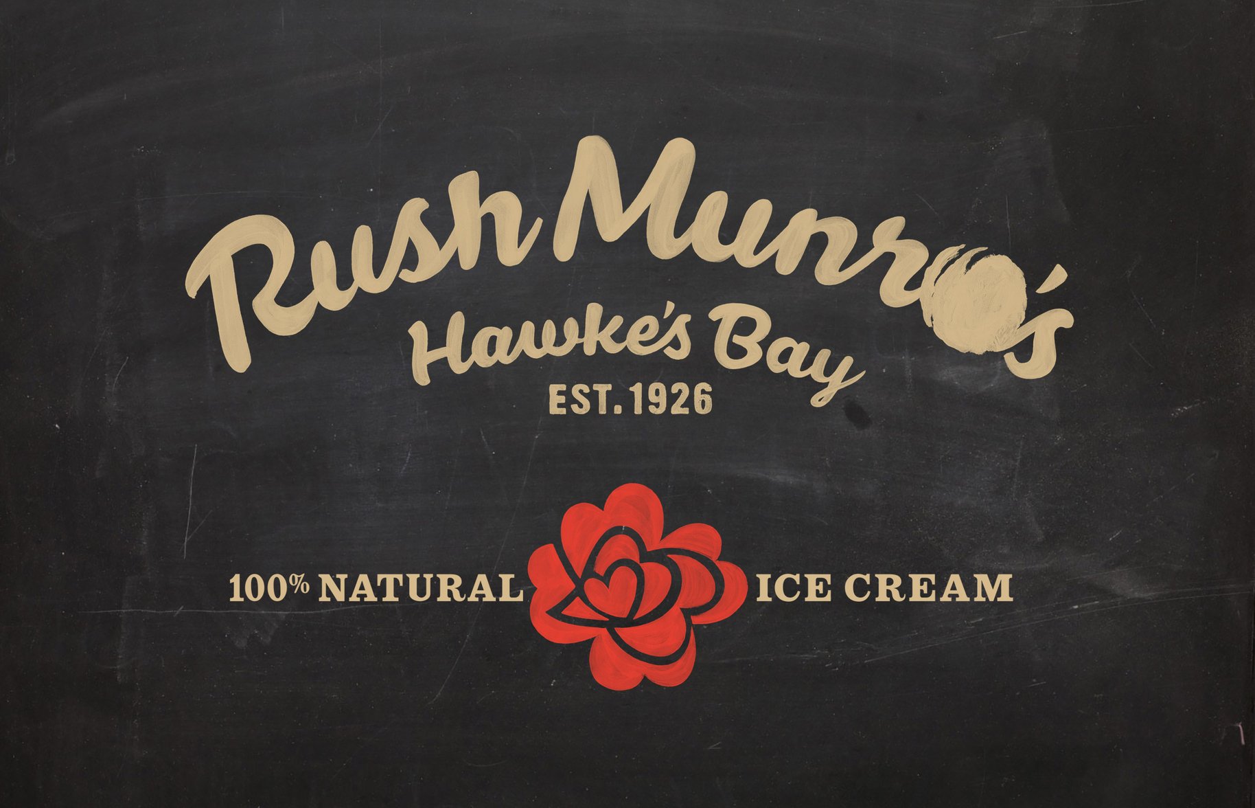 Rush Munro's logo chalkboard graphic 