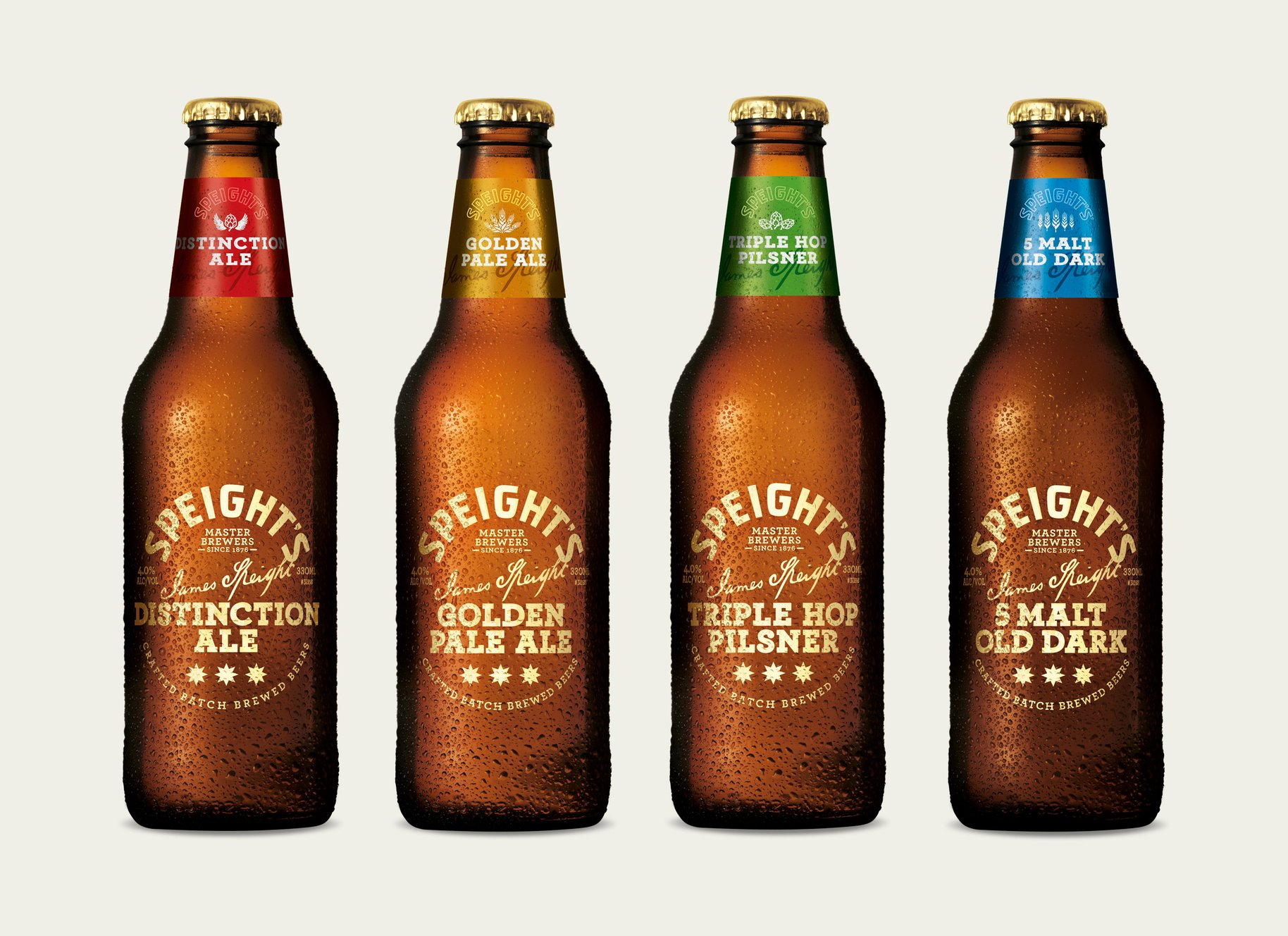 Speight's craft range packaging line up
