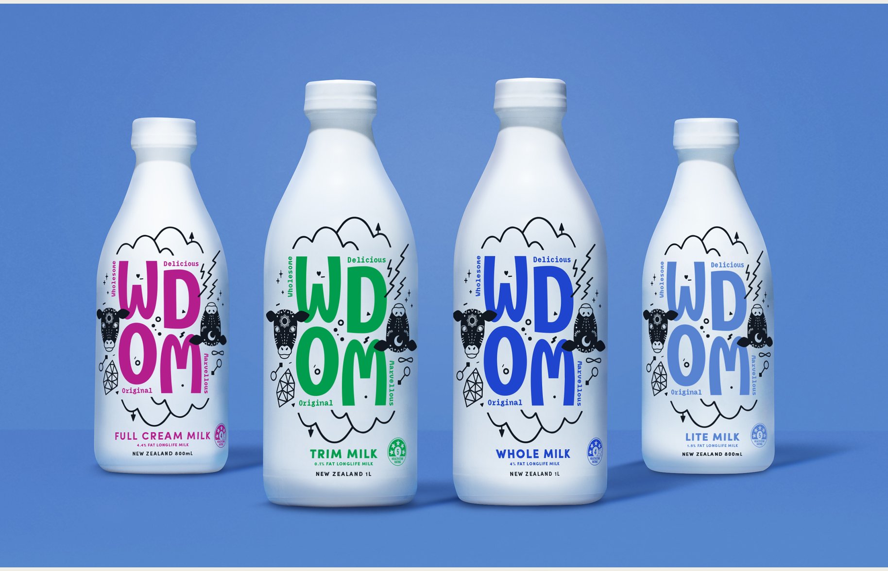 WDOM UHT milk bottle packaging