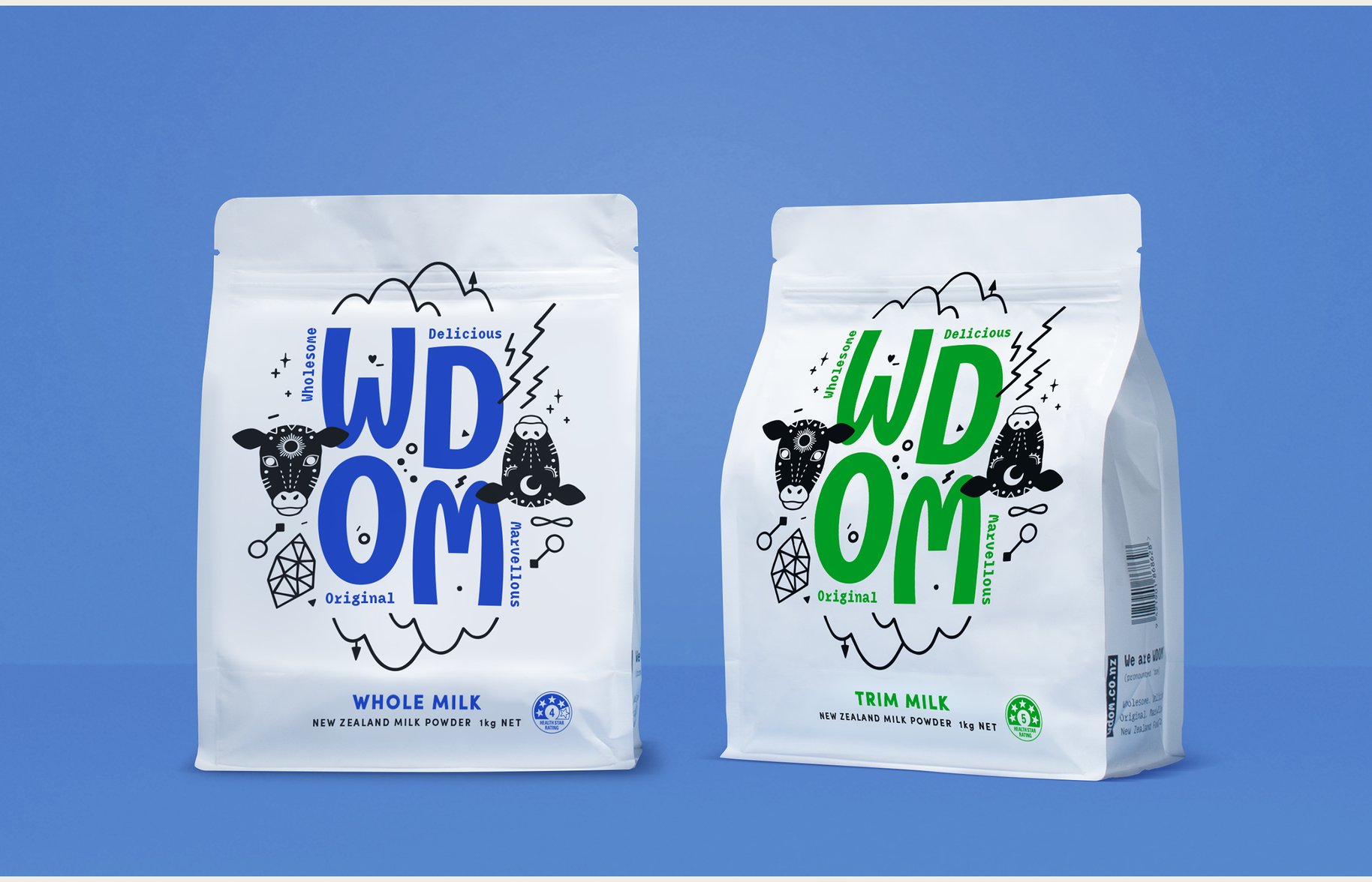 WDOM UHT milk packet packaging