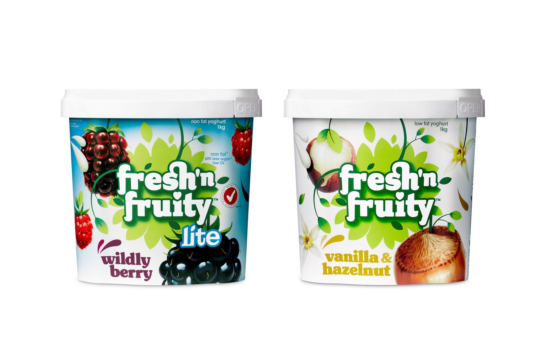 Fresh 'n Fruity yoghurt tub packaging 