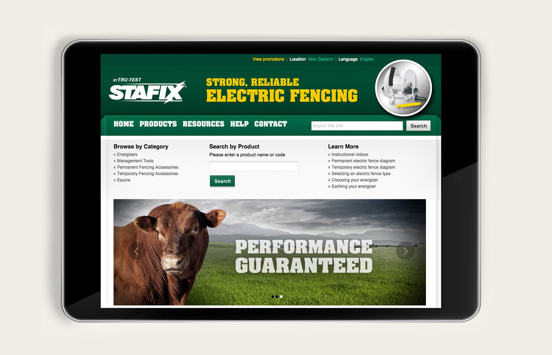 Stafix iPad website design