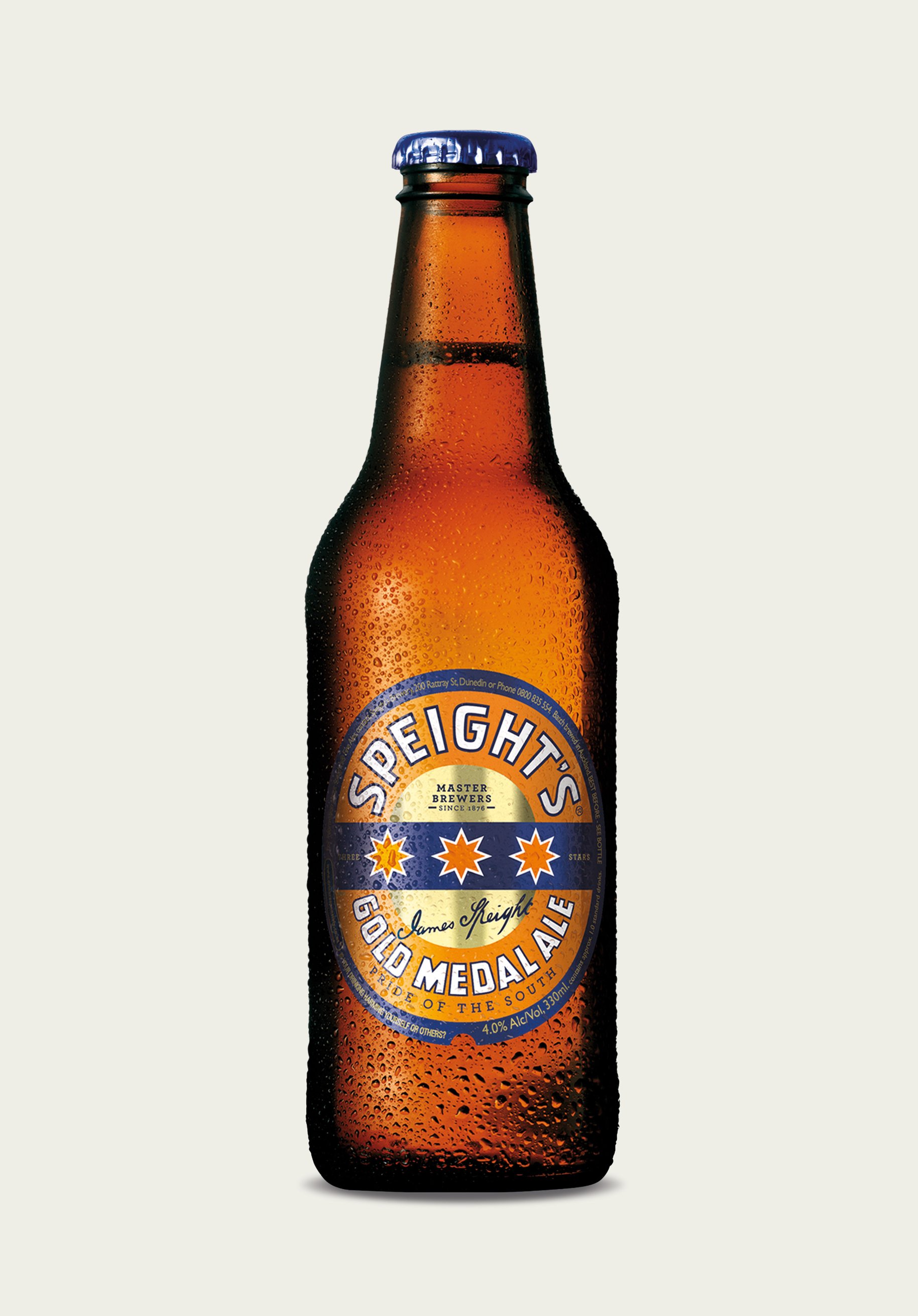Speight's gold metal ale packaging