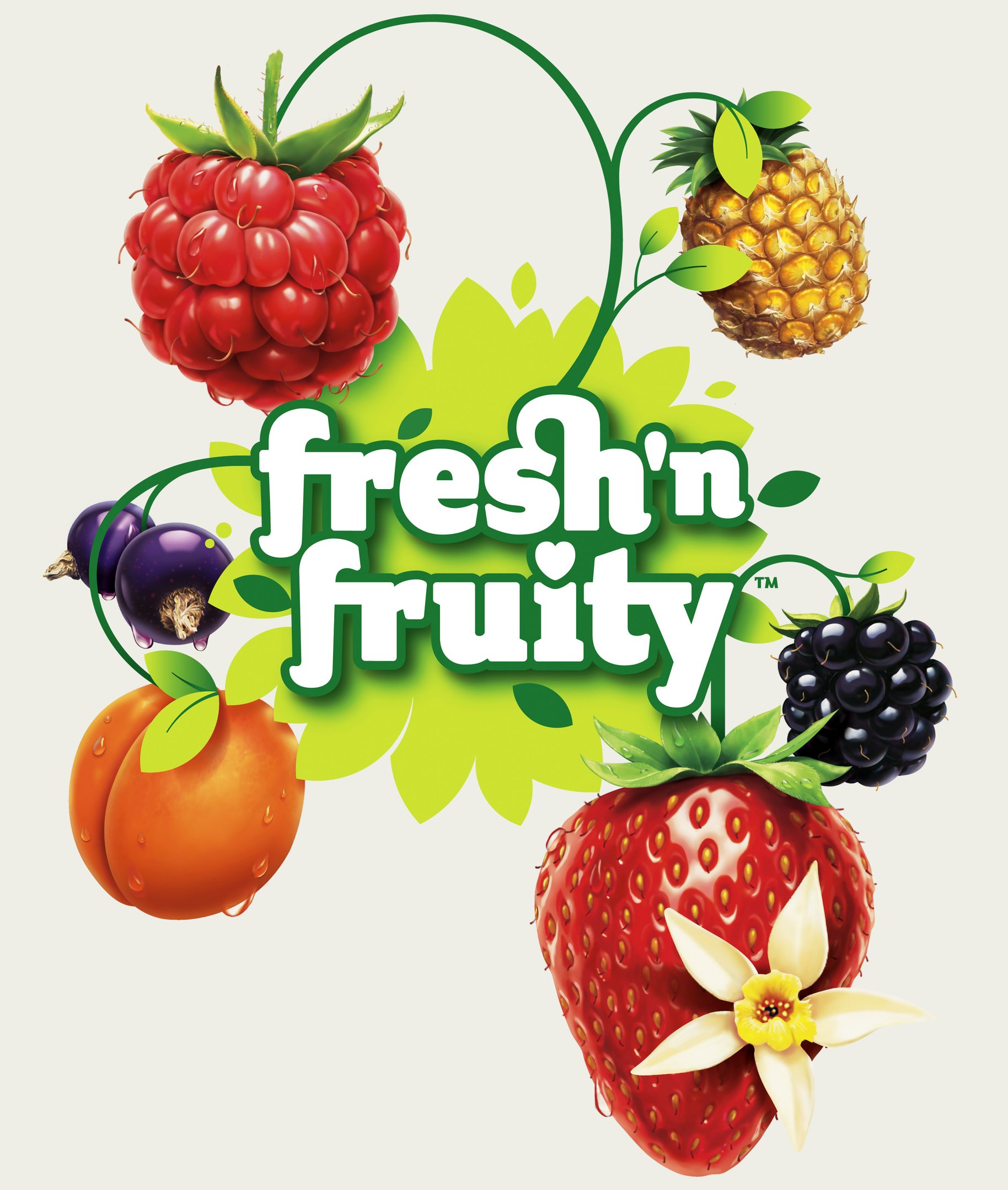 Fresh 'n Fruity front of pack Illustration Design 