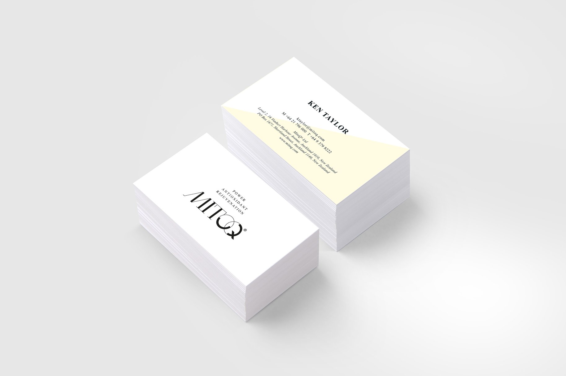 MitoQ business card design 