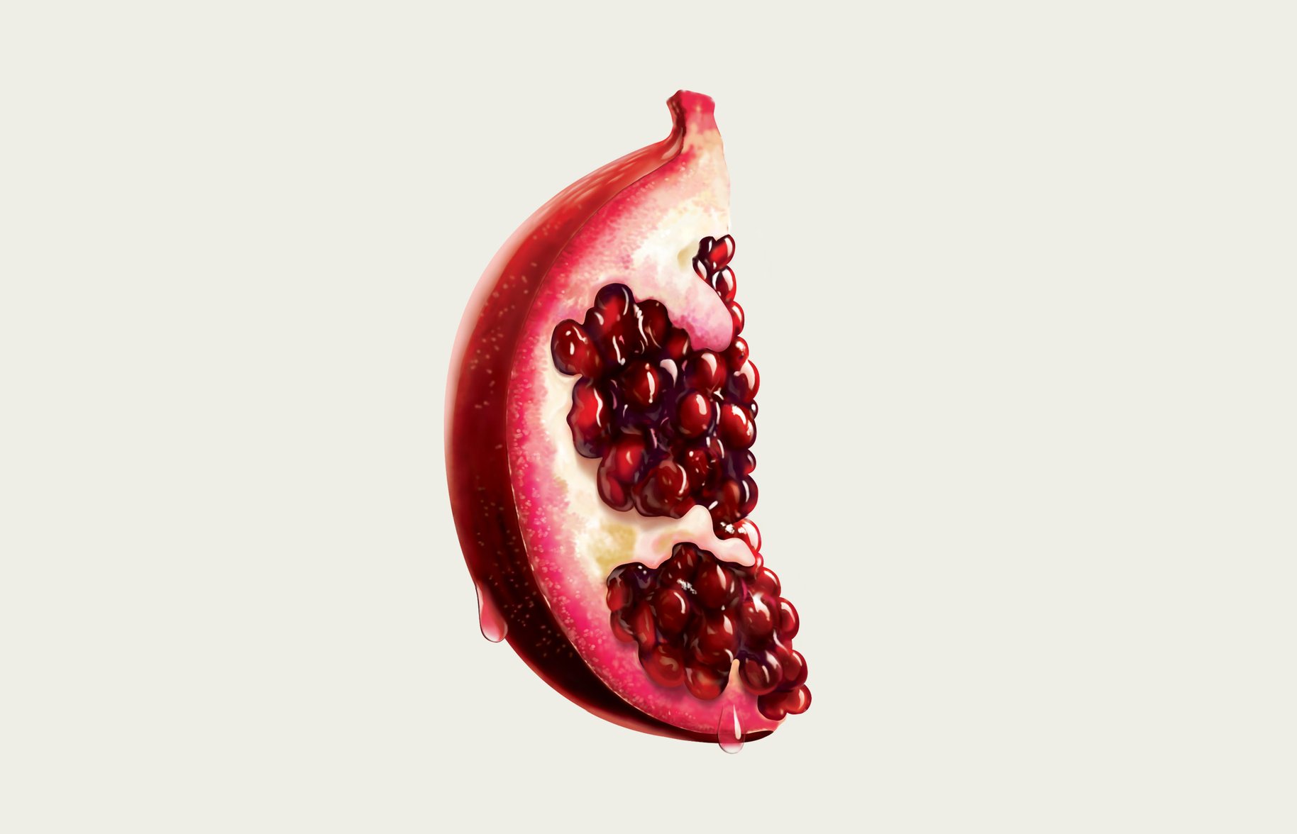 Fresh 'n Fruity pomegranate Illustration Design 