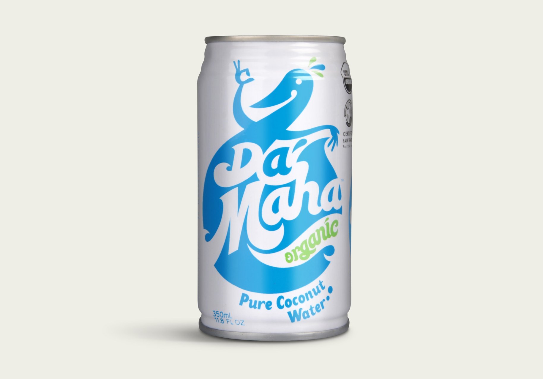 Da'Maha Organic coconut water can packaging